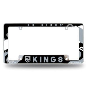 Rico Industries NHL Hockey Los Angeles Kings Wave 12" x 6" Chrome All Over Automotive License Plate Frame for Car/Truck/SUV