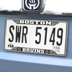 FANMATS 14836 Boston Bruins Chrome Metal License Plate Frame, Team Colors, 6.25in x 12.25in
