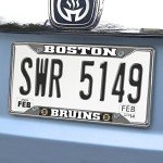 FANMATS 14836 Boston Bruins Chrome Metal License Plate Frame, Team Colors, 6.25in x 12.25in