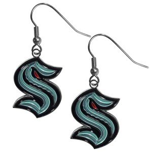 Siskiyou Sports NHL Seattle Kraken Chrome Dangle Earrings, Team Colors, One Size