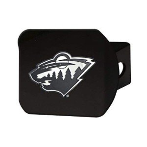 FANMATS 21007 Minnesota Wild Black Metal Hitch Cover with Metal Chrome 3D Emblem