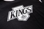 Calhoun NHL Surf & Skate Mens Shoulder Stripe Vintage Varsity Inset Sleeve Retro Style T-Shirt (Large, Los Angeles Kings)