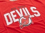 Calhoun NHL Surf & Skate Mens Vintage Style Distressed Heather Tone Rustic T-Shirt (New Jersey Devils, X-Large)