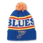 AMERICAN NEEDLE NHL St. Louis Blues National Hockey League Team Pillow Line Knit Beanie Cap (23012A-SLB-RIYR)