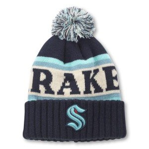 AMERICAN NEEDLE NHL Seattle Kraken National Hockey League Team Pillow Line Knit Beanie Cap (23012A-SEK-NISLB)