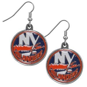 NHL Siskiyou Sports Womens New York Islanders Chrome Dangle Earrings One Size Team Colors ,white