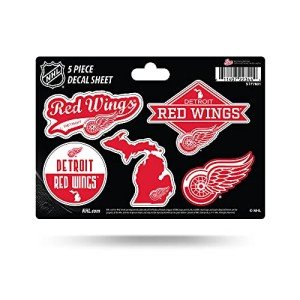 Rico Industries NHL Detroit Red Wings 5-Piece Die-Cut Decal Sheet