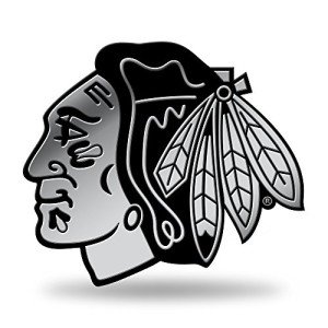 Rico Industries NHL Chicago Blackhawks Chrome Finished Auto Emblem 3D Sticker , Silver