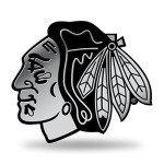 Rico Industries NHL Chicago Blackhawks Chrome Finished Auto Emblem 3D Sticker , Silver