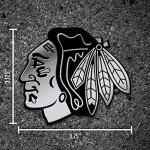Rico Industries NHL Chicago Blackhawks Chrome Finished Auto Emblem 3D Sticker , Silver
