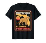 Save The Florida Panther Retro Wildlife Cougar T-Shirt