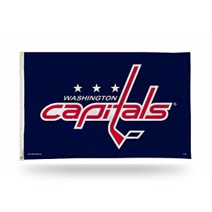 Rico Industries NHL Washington Capitals 3-Foot by 5-Foot Single Sided Banner Flag with Grommets