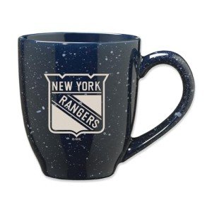 Rico Industries NHL Hockey New York Rangers Royal 16 oz Team Color Laser Engraved Speckled Ceramic Coffee Mug