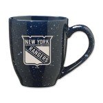 Rico Industries NHL Hockey New York Rangers Royal 16 oz Team Color Laser Engraved Speckled Ceramic Coffee Mug