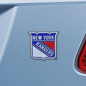 FANMATS 22235 New York Rangers 3D Color Metal Emblem, Diecut Team Logo Auto Emblem