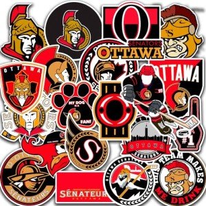 23 PCS Ottawa American Hockey Senators Stickers for Water Bottle, Laptop, Bicycle, Computer, Motorcycle, Travel Case, Car Decal Decoration Sticker