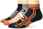 For Bare Feet NHL PHILADELPHIA FLYERS Stripe Stack 3 Pack Ankle Sock Team Colors Large