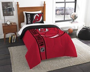 Northwest NHL New Jersey Devils Comforter and Sham Set, Full/Queen, Draft