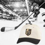 AMERICAN NEEDLE Vegas Golden Knights NHL Blue Line Adjustable Snapback Baseball Hat, Ivory/Black (EM004A-VGK-IBLK)