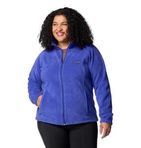 Columbia Womens Benton Springs Full Zip Fleece Jacket, Clematis Blue, 3X