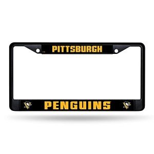 Rico Industries NHL Pittsburgh Penguins Standard Chrome License Plate Frame, 6 x 12.25-"