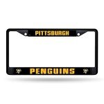 Rico Industries NHL Pittsburgh Penguins Standard Chrome License Plate Frame, 6 x 12.25-"