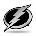 Rico Industries NHL Tampa Bay Lightning Chrome Finished Auto Emblem 3D Sticker, Silver