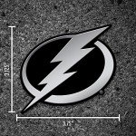 Rico Industries NHL Tampa Bay Lightning Chrome Finished Auto Emblem 3D Sticker, Silver