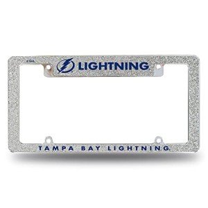 Rico Industries NHL Hockey Tampa Bay Lightning Silver Chrome All Over Automotive Bling License Plate Frame 12" x 6"