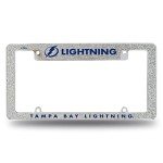 Rico Industries NHL Hockey Tampa Bay Lightning Silver Chrome All Over Automotive Bling License Plate Frame 12" x 6"