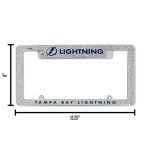 Rico Industries NHL Hockey Tampa Bay Lightning Silver Chrome All Over Automotive Bling License Plate Frame 12" x 6"