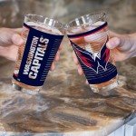 Rico Industries NHL Hockey Washington Capitals 16 oz Pint Glasses with Digitally Printed Logo, Set of 2 Classic Drinking Glasses, for Fans, Dishwasher Safe
