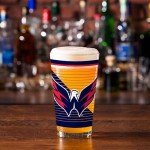 Rico Industries NHL Hockey Washington Capitals 16 oz Pint Glasses with Digitally Printed Logo, Set of 2 Classic Drinking Glasses, for Fans, Dishwasher Safe