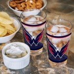 Rico Industries NHL Hockey Washington Capitals 16 oz Pint Glasses with Digitally Printed Logo, Set of 2 Classic Drinking Glasses, for Fans, Dishwasher Safe