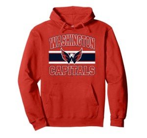 Washington Capitals Stripe Red Officially Licensed Pullover Hoodie