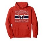 Washington Capitals Stripe Red Officially Licensed Pullover Hoodie