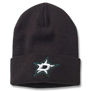 AMERICAN NEEDLE NHL Hockey Team Logo Cuffed Beanie Knit Hat (Dallas Stars-Black)