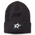 AMERICAN NEEDLE NHL Hockey Team Logo Cuffed Beanie Knit Hat (Dallas Stars-Black)