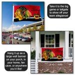 WinCraft Chicago Blackhawks Logo Insignia 3x5 Feet Banner Flag
