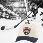 AMERICAN NEEDLE Florida Panthers NHL Blue Line Adjustable Snapback Baseball Hat, Ivory/Navy (EM004A-FLP-INVY)
