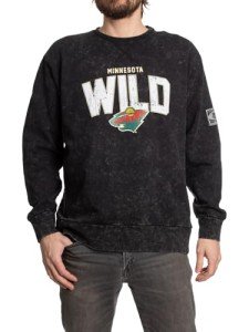 Calhoun NHL Surf & Skate Unisex Acid Wash Ultra-Soft Crewneck Sweatshirt (XX-Large, Minnesota Wild)
