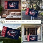 Desert Cactus Columbus Blue Jackets Flag NHL 100% Polyester Indoor Outdoor 3x5 feet National Hockey League Team Flags (Name Flag)
