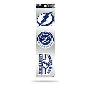 Rico Industries NHL Hockey Tampa Bay Lightning 3-Piece Retro Spirit Decals Retro Decal Set