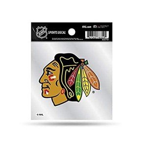Rico Industries NHL Chicago Blackhawks 4'x4' Small Style Decal, Team Color