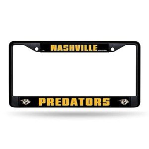 Rico Industries NHL Nashville Predators Black 12" x 6" Black Metal Car/Truck Frame Automobile Accessory
