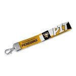 Rico Industries NHL Hockey Pittsburgh Penguins Standard Wrist Lanyard Key Chain, Cute Wristlet Strap Keychain Holder for Women Men Car Keys ID Badges Card Wallet Phone Camera