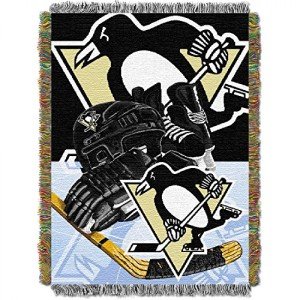 Northwest NHL Pittsburgh Penguins Unisex-Adult Woven Tapestry Throw Blanket, 48" x 60", Home Ice Advantage