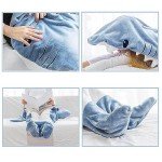 inkArts Shark Blanket Hoodie Adult, Wearable Shark Blanket, Shark Sleeping Bag, Soft Cozy Warm Flannel Hoodie, Shark Blanket Onesie