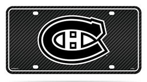 Rico Industries NHL Montreal Canadiens Carbon Fiber Metal Auto Tag 8.5" x 11" - Great for Truck/Car/SUV