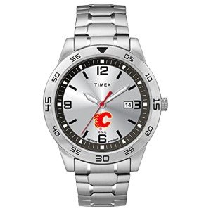 Timex Tribute Men's NHL Citation 42mm Watch – Calgary Flames with Stainless Steel Expansion Band